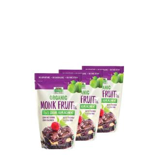 Bio monk fruit + eritrit édesítőszer keverék, Now Organic Monk Fruit with Erythritol, 3x454 g