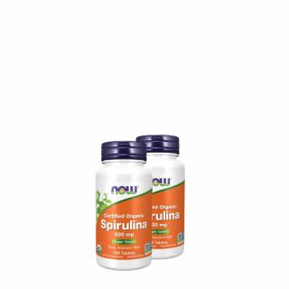 Bio spirulina 500 mg, Now Certified Organic Spirulina, 2x100 tabletta