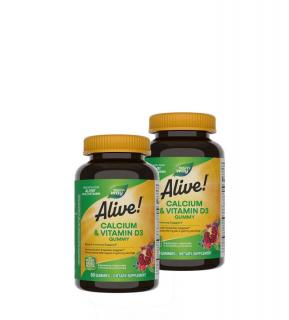 Calcium + D3, Nature's Way Calcium + D3, 2x60 gumicukor