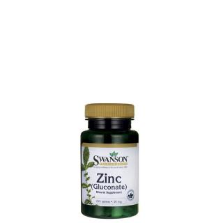 Cink glükonát 30 mg, Swanson Zinc Gluconate, 250 tabletta