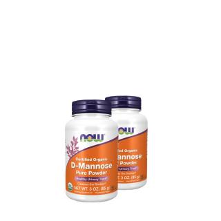 D-mannóz por, Now D-Mannose Pure Powder, 2x85 g