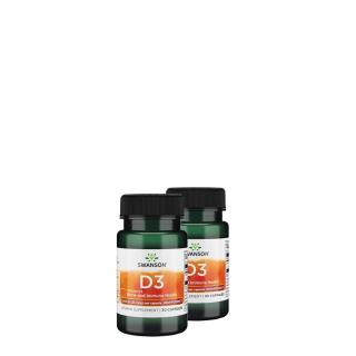 D-vitamin 1000 IU, Swanson Vitamin D-3 1000 IU, 2x30 kapszula