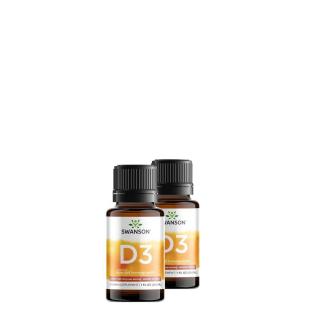 D-vitamin cseppek 400 IU, Swanson Vitamin D3 Drops 400 IU, 2x29,6 ml