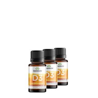 D-vitamin cseppek 400 IU, Swanson Vitamin D3 Drops 400 IU, 3x29,6 ml