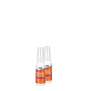 D3 és K2 liposzómás spray, Now Vitamin D-3 &amp; K-2 Liposomal Spray, 2x59 ml