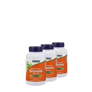 Dupla dózisú graviola 1000 mg, Now Double Strength Graviola, 3x90 tabletta