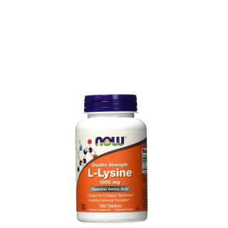 Dupla dózisú L-lizin 1000 mg, Now Double Strength L-Lysine, 100 tabletta