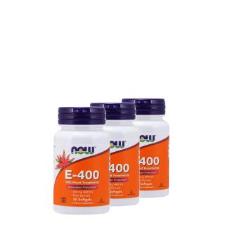 E-vitamin 400 IU kevert tokoferolokkal, Now Vitamin E-400 with Mixed Tocopherols, 3x50 kapszula