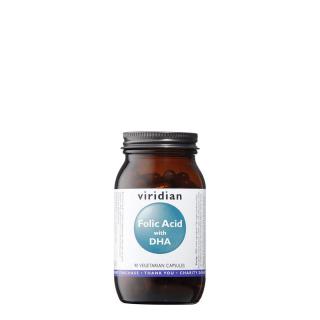 Folsav DHA-val, Viridian Folic Acid with DHA, 90 kapszula