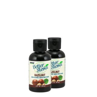 Folyékony stevia édesítőszer, mogyoró, Now Better Stevia, 2x59 ml