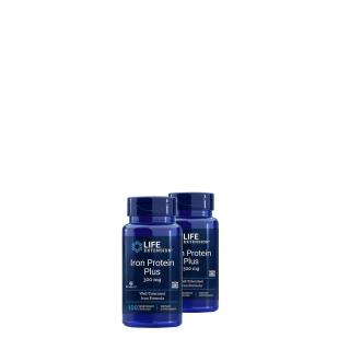 Gyors felszívódású vaspótló 300 mg, Life Extension Iron Protein Plus, 2x100 kapszula