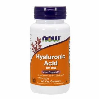 Hialuronsav + MSM, Now Hyaluronic Acid with MSM, 60 kapszula