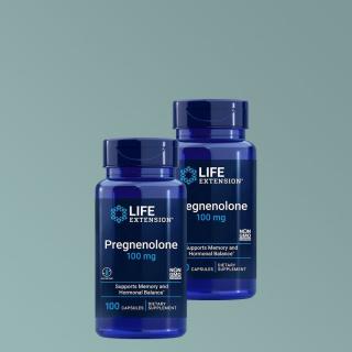 Hormonális egyensúly és memóriatámogató pregnenolon 100 mg, Life Extension Pregnenolone, 2x100 ka...