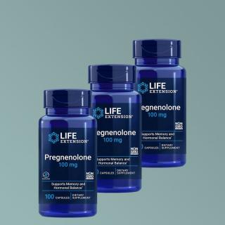 Hormonális egyensúly és memóriatámogató pregnenolon 100 mg, Life Extension Pregnenolone, 3x100 ka...