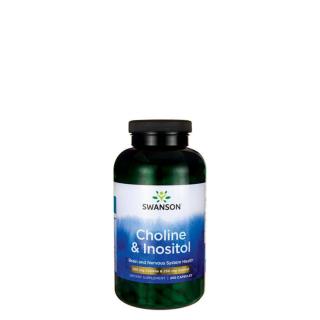 Kolin és inozitol 250 + 250 mg, Swanson Choline &amp; Inositol, 250 kapszula