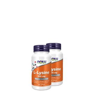 L-lizin aminosav 500 mg, Now L-Lysine, 2x100 tabletta