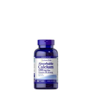 Magas felszívódású kálcium 1200 mg D3 Vitaminnal, Puritan's Pride Absorbable Calcium Plus Vitamin...