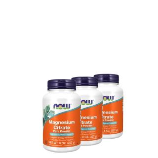 Magnézium citrát por, Now Magnesium Citrate Powder, 3x227 g