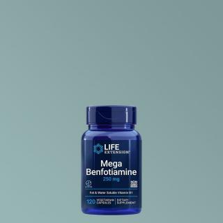 Mega benfotiamin 250 mg, Life Extension Mega Benfotiamine, 120 kapszula