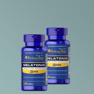 Melatonin 3 mg, Puritan's Pride Melatonin, 2 x 240 tabletta