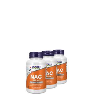 N-acetil-cisztein 600 mg, Now NAC with Selenium &amp; Molybdenum, 3x100 kapszula