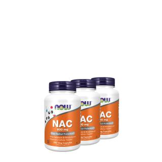 N-acetil-cisztein 600 mg, Now NAC with Selenium &amp; Molybdenum, 3x250 kapszula
