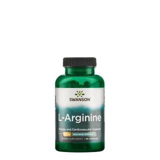 Nagy dózisú l-arginin 850 mg, Swanson Super Strength L-Arginine, 90 kapszula