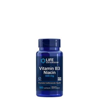 Niacin 500 mg, Life Extension Vitamin B3, 100 kapszula