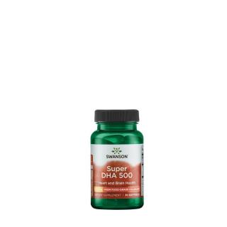 Omega-3 DHA zsírsavak norvég tintahalból, Swanson Super DHA 500, 30 kapszula