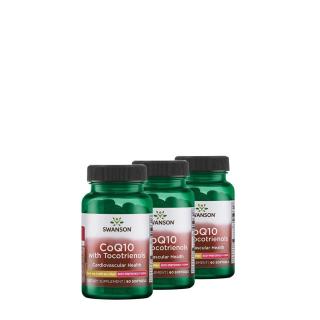 Q10 koenzim 100 mg + tokotrienolok, Swanson CoQ10 with Tocotrienols, 3x60 kapszula