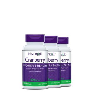 Vörösáfonya 800 mg, Natrol Cranberry, 3x30 kapszula