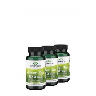 Zöldtea kivonat 500 mg, Swanson Green Tea, 3x60 kapszula