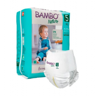 Bambo Nature Öko nadrágpelenka Logózott 5, 11-17kg 19db