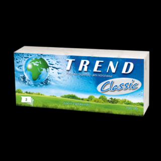 Papírzsebkendő TREND Classic 3 rétegű 100 db, illatmentes