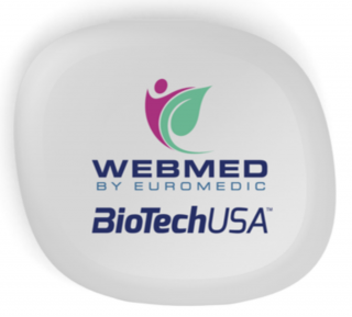 Webmed-Biotech álló logós tabletta tartó, fehér