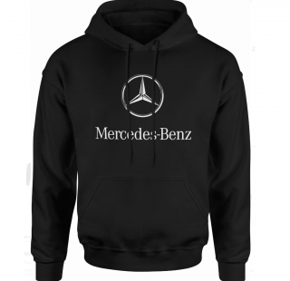 FÉRFI KAPUCNIS PULÓVER MERCEDES - FEKETE Méret: XL