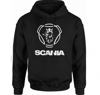 FÉRFI KAPUCNIS PULÓVER SCANIA - FEKETE Méret: 3XL