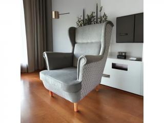 Füles fotel szürke velúr Milano