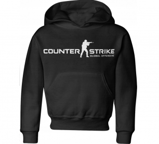 GYERMEK KAPUCNIS PULÓVER COUNTER STRIKE - FEKETE Méretek: 140