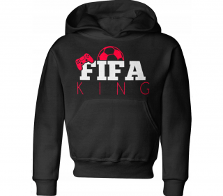 GYERMEK KAPUCNIS PULÓVER FIFA KING - FEKETE Méretek: 140