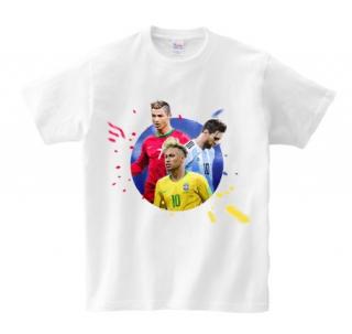 Gyermek póló Neymar Messi Ronaldo fehér Veľkosť trička: XL