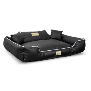 Kingdog kutya- és macskaágy eco bőr fekete 115 x 95 cm