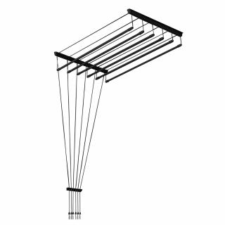 Mennyezeti ruhaszárító 6 rudas fekete hossz: 120 cm