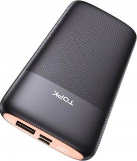 POWERBANK TOPK 10000 mAh FEKETE