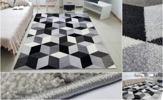 RÖVID BOLYHOS SUMATRA SZŐNYEG SZÜRKE E219A - FMB67 Méretek: 120 x170