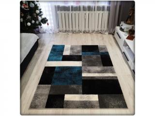 RÖVID BOLYHOS SUMATRA SZŐNYEG SZÜRKE-KÉK E317A - FMB21 Méretek: 120 x170