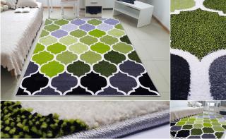 RÖVID BOLYHOS SUMATRA SZŐNYEG ZÖLD E205A - FMB56 Méretek: 120 x170