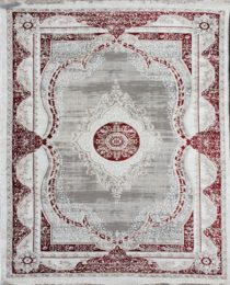 RÖVID BOLYHOS SZŐNYEG LUXESS PIROS-SZÜRKE10137A Méretek: 120 x170