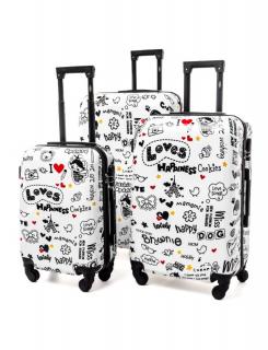 Utazóbőrönd Trendy  + ingyenes kozmetikai táska Vzor: Loves készlet