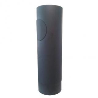 Füstcső nyílással 130 mm/500, 1,5 mm, fekete
